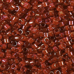 Miyuki Delica 11/0 DB0295 Ruby Inside Dyed Red AB (5g)