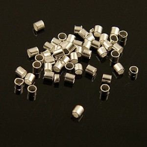 Zacisk rureczka metalowa 1.5mm srebrna (50szt.)