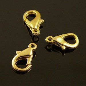 Karabińczyk metalowy 12mm złoty (10szt)