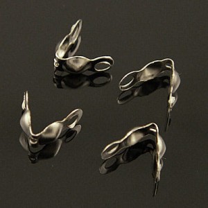 Łapaczki dziewczynki metalowe 7.5x4mm ciemne srebrne (50szt.)