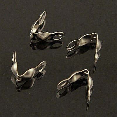 Łapaczki metalowe 7.5x4mm ciemne srebrne (50szt)