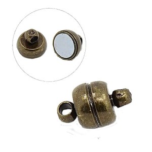 Zapięcie z metalu z magnesem 11.5mx7mm antyczny brąz (1szt)