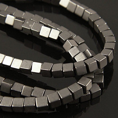 Hematyt kostki 3mm grafitowe (120szt.)