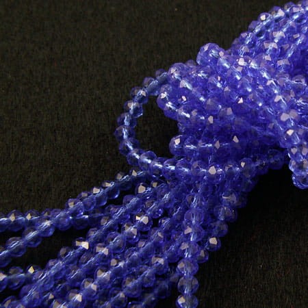 Oponki fasetowane ze szkła 4x3mm ciemny niebieski (125szt)