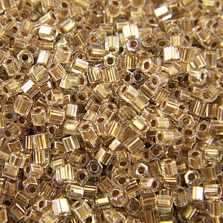 TOHO Hex 11/0 Gold-Lined Rainbow Crystal (10g)