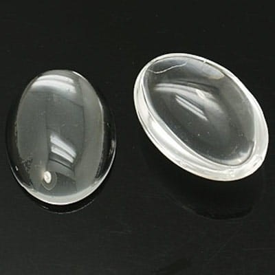 Kaboszon owal ze szkła 18x13mm przezroczysty (4szt.)