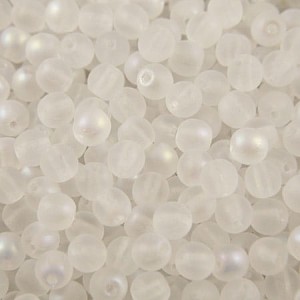 Kulki ze szkła 4mm Crystal AB Matted (40szt.)