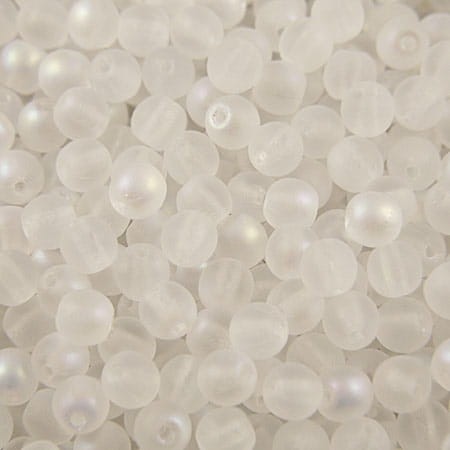 Kulki ze szkła 4mm Crystal AB Matted (40szt.)