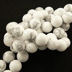 Howlit biały kulki gładkie 6mm (sznur 40cm)
