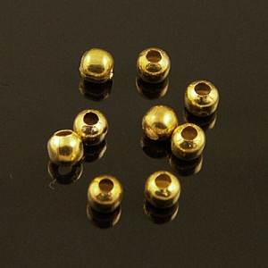 Złote kuleczki dystansowe przekładki metalowe 2.5mm (100szt.)