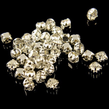 Kaboszon okrągły w oprawie ze szkła 4mmx4mm przezroczysty (10szt)
