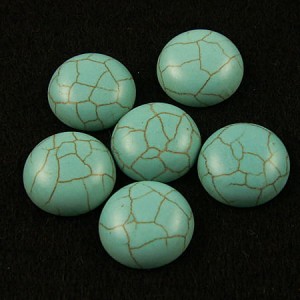 Kaboszon koło z turkusu syntetycznego 18-19mm niebieski (1szt)