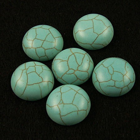 Kaboszon koło z turkusu syntetycznego 18-19mm niebieski (1szt)