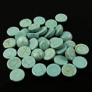 Kaboszon kolo z turkusu syntetycznego 14mm niebieski (1szt)