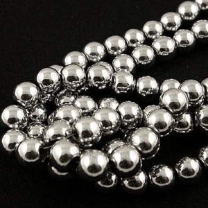 Hematyt kulki 4mm ciemne srebrne (100szt.)