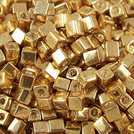 Miyuki Square ze szkła SB1053 4mm Galvanized Yellow Gold (5g)