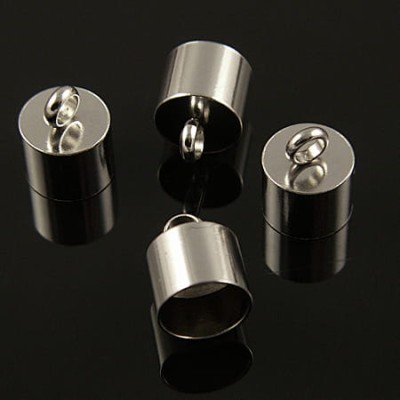 Końcówki do wklejania stal chirurgiczna 13x10mm wew. 9mm ciemne srebrne (2szt.)