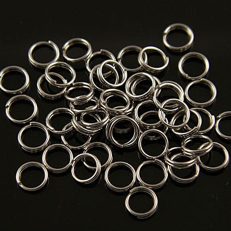 Ogniwko sprężynka stal chirurgiczna 5mm kolor ciemny srebrny (100szt.)