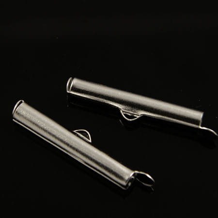 Końcówka wsuwana do bransoletki 26mmx4mm ciemno srebrna (2szt)
