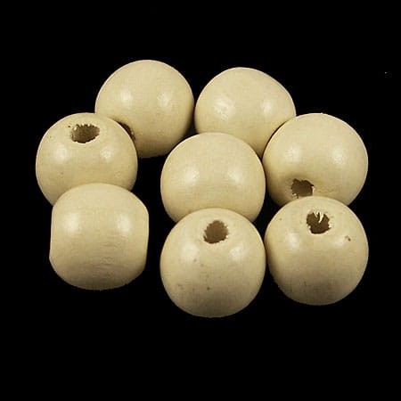 Kulki z drewna beżowe 16mm (10szt)