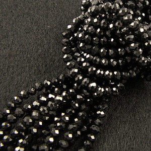 Oponki fasetowane ze szkła 3x2mm czarne (135szt.)