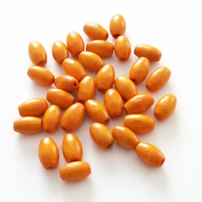 Owale z drewna 8mm x 5mm pomarańczowe (100szt)