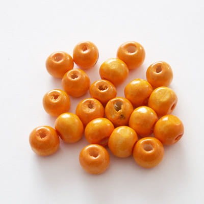 Kulki z drewna 8 mm pomarańczowe (50szt)