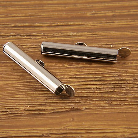 Końcówki wsuwane do bransoletki 26x5mm ciemno srebrne (2szt.)