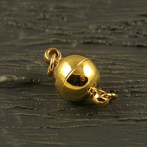 Zapięcie z metalu kulka z magnesem 14x8mm złota (1szt.)