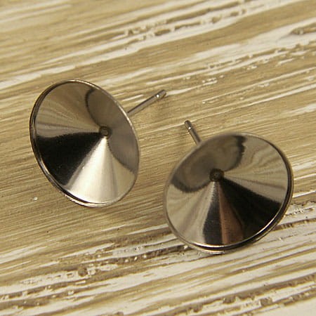 Sztyfty do wklejania stal chirurgiczna 15mmx12.5mm ciemne srebrne (2szt)