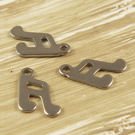 Zawieszka nutka stal chirurgiczna 12mmx7mm ciemna srebrna (1szt)