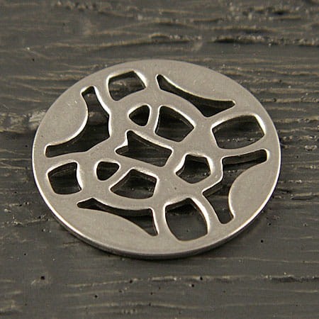 Zawieszka ażur stal chirurgiczna 20mm ciemna srebrna (1szt)