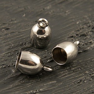 Końcówki tulejki do wklejania stal nierdzewna 12x8mm wew. 6.2mm ciemne srebrno (2szt.)