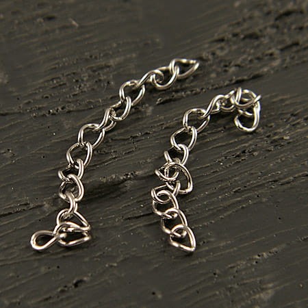 Łańcuszek przedłużka stal chirurgiczna 40mm ciemny srebrny (1szt.)