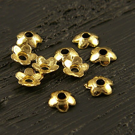 Nakładka z metalu kwiatek 6.5mm złota (20szt.)