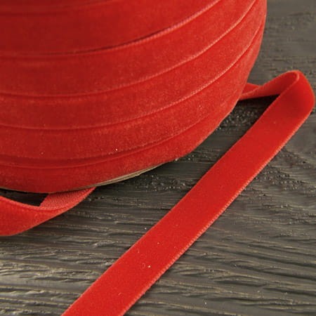Aksamitka, wstążka 10mm czerwona (1m)
