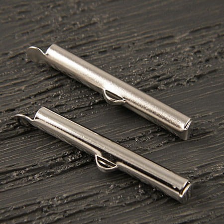 Końcówka wsuwana do bransoletki 30mmx4mm ciemno srebrna (2szt)