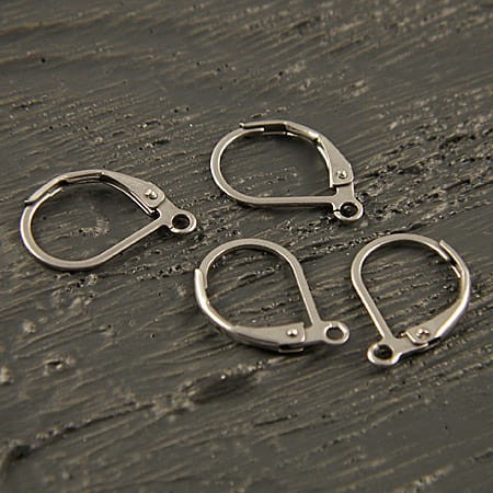 Bigle zamknięte angielskie stal chirurgiczna 16x11mm ciemne srebrne (2szt.)
