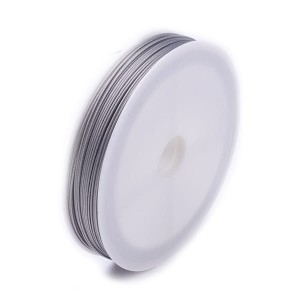Szara linka jubilerska stalowa powlekana nylonem 0.60mm (szpula 22m)