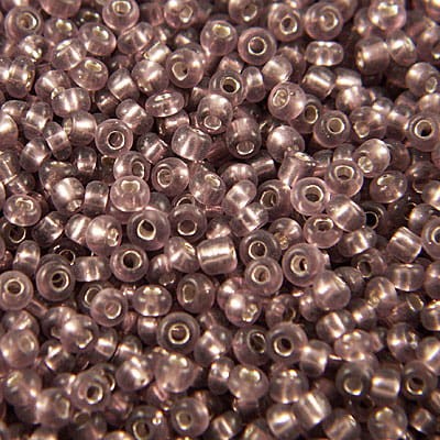 SeedBeads Round 11/0 jasny ametyst ze srebrnym środkiem (20gram)