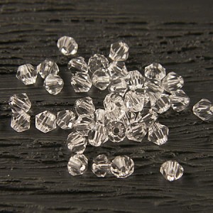 Kryształki szklane bicone 4mm przezroczyste (20szt.)