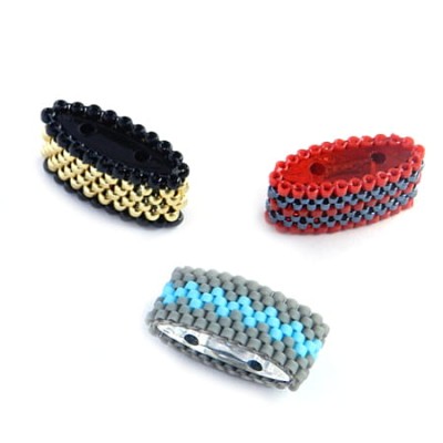 Baza do beadingu z akrylu 17.5x9x5mm purpurowa (12szt) WYPRZEDAŻ