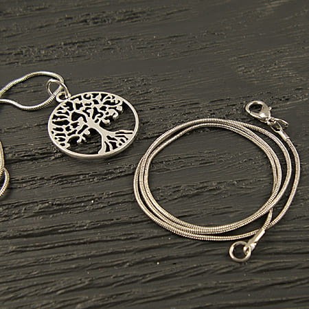 Gotowy łańcuszek żmijka z metalu 40cmx1.15mm ciemny srebrny (1szt.)