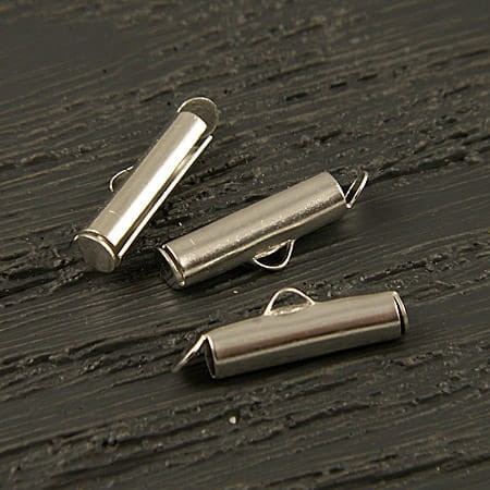Końcówka wsuwana do bransoletki 16x4mm ciemno srebrna (4szt.)