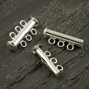 Zapięcie typu slide z metalu 21x10.5mm srebrne (1szt.)