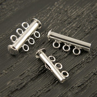 Zapięcie typu slide z metalu 21x10.5mm srebrne (1szt.)