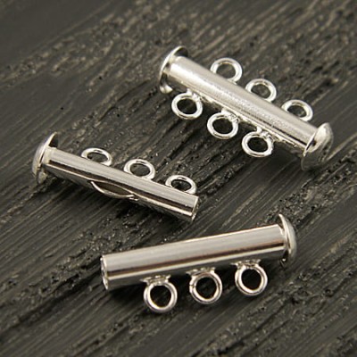 Zapięcie typu slide z metalu 21x10.5mm srebrne (1szt.)