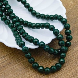 Kulki szklane 8mm ciemno zielone nieprzezroczyste (100szt.)