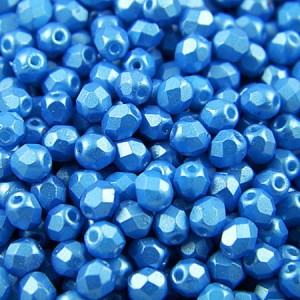 Koraliki szklane Fire Polish 4mm Pearl Shine Azuro (40szt.)