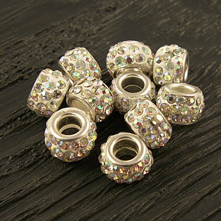 Przekładka z metalu z cyrkoniami 11x7.5mm przezroczysta AB (1szt.)